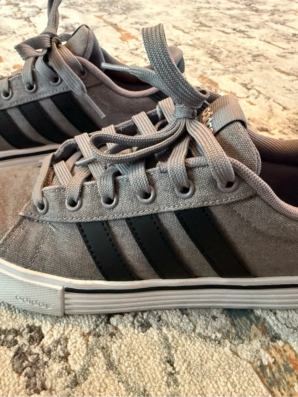 adidas Daily 4.0 Men’s or Women’s Gray Sneakers with Black Stripes